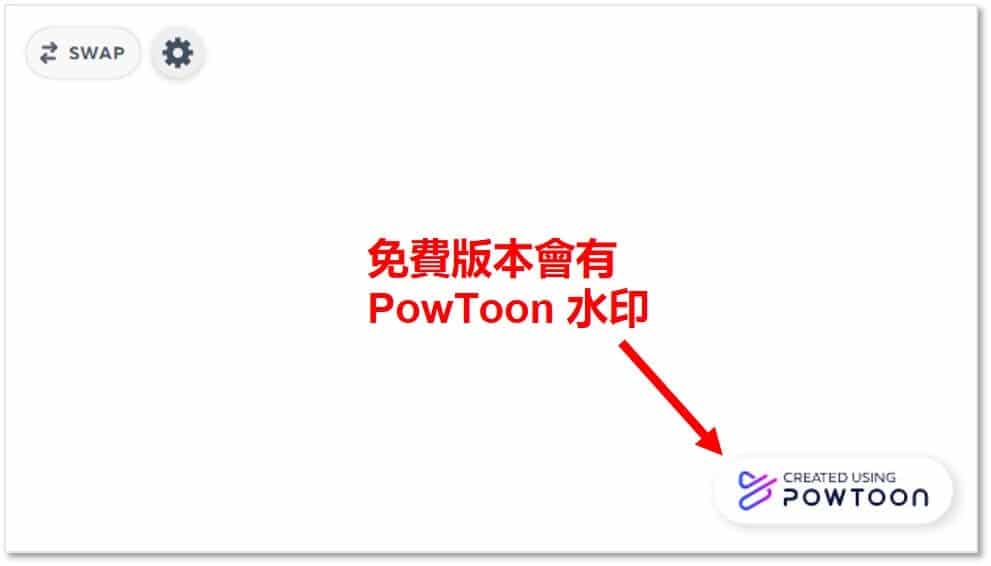 免費版本的PowToon附有水印