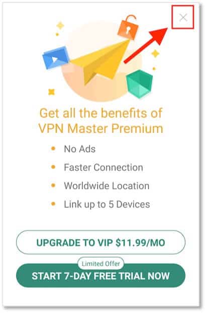 點擊『Start…』開始試用VPN Master付費版