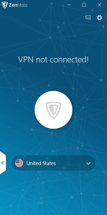 ZenMate VPN的軟體介面