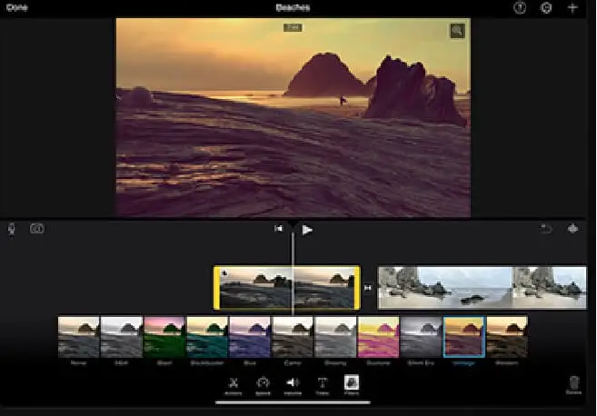  iMovie 可添加多種特效