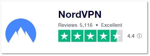 NordVPN在Trustpilot 上的評價