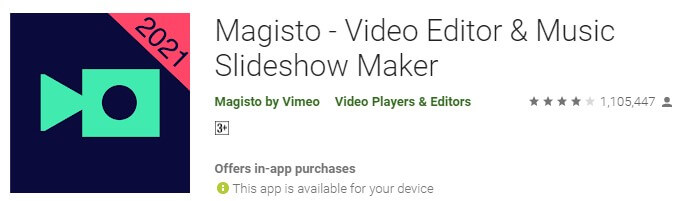 Magisto 在Play Store的評分