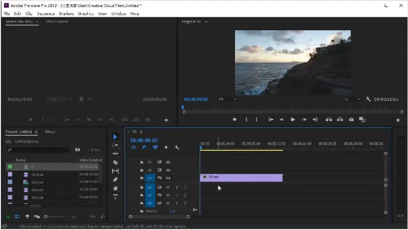 Adobe Premiere Pro的介面