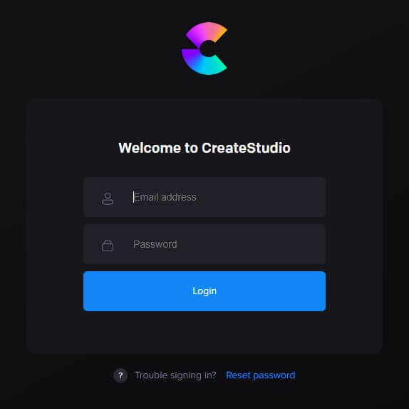 登入CreateStudio 帳戶