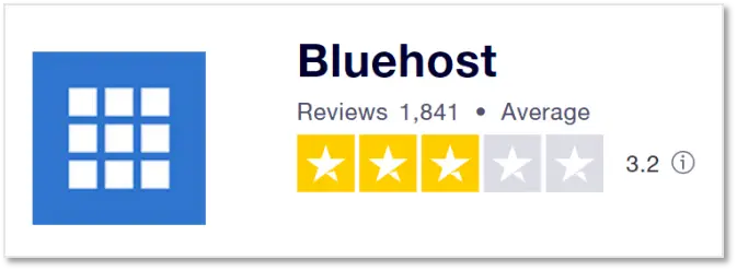Bluehost 在Trustpilot 上的評價
