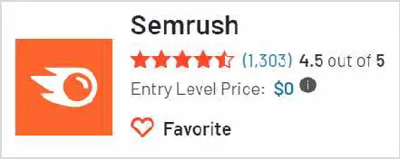 Semrush 在 G2 的評分