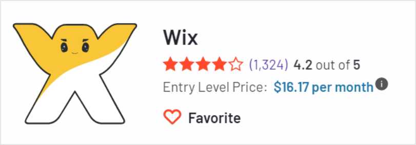 Wix 在G2上的評價