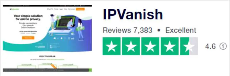 IPVanish在Trustpilot 上的評價
