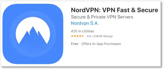 NordVPN在App Store上的評價 