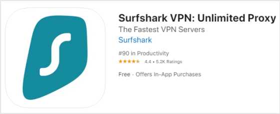 Surfshark  在App Store上的評價