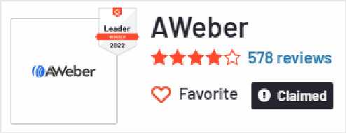 AWeber 在G2上的評價