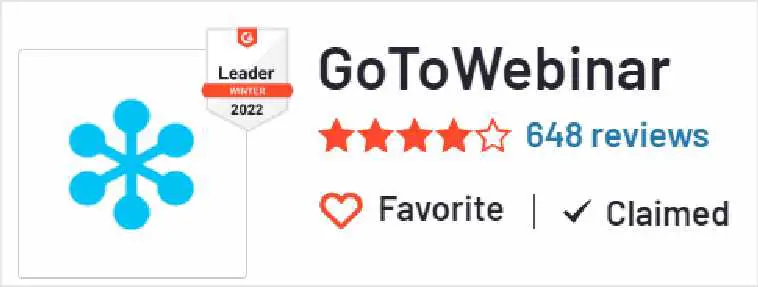GoToWebinar 在G2上的評價